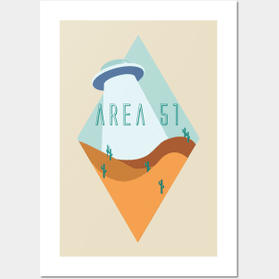 Diamond Area 51 Desert in Teal Posters and Art